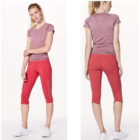 Lululemon Sun Runner Crop *17" Fuchsia Pink - Picture 1 of 8